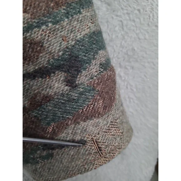 VTG King of the Mountain Wool Camo Hunting Shacket Mens Lg Damanged - Picture 8 of 16